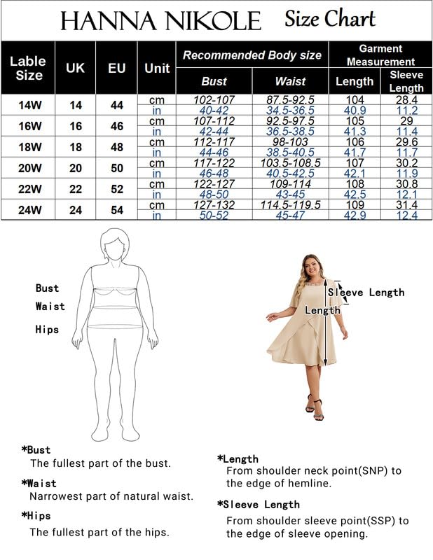 Hanna Nikole Hochzeitsgäste Kleider Damen GroßE GrößE Chiffon Abendkleider Mit Pailletten Rundhalsausschnitt Elegant Cocktailkleid Festlich Midikleid FüR Die Brautmutter