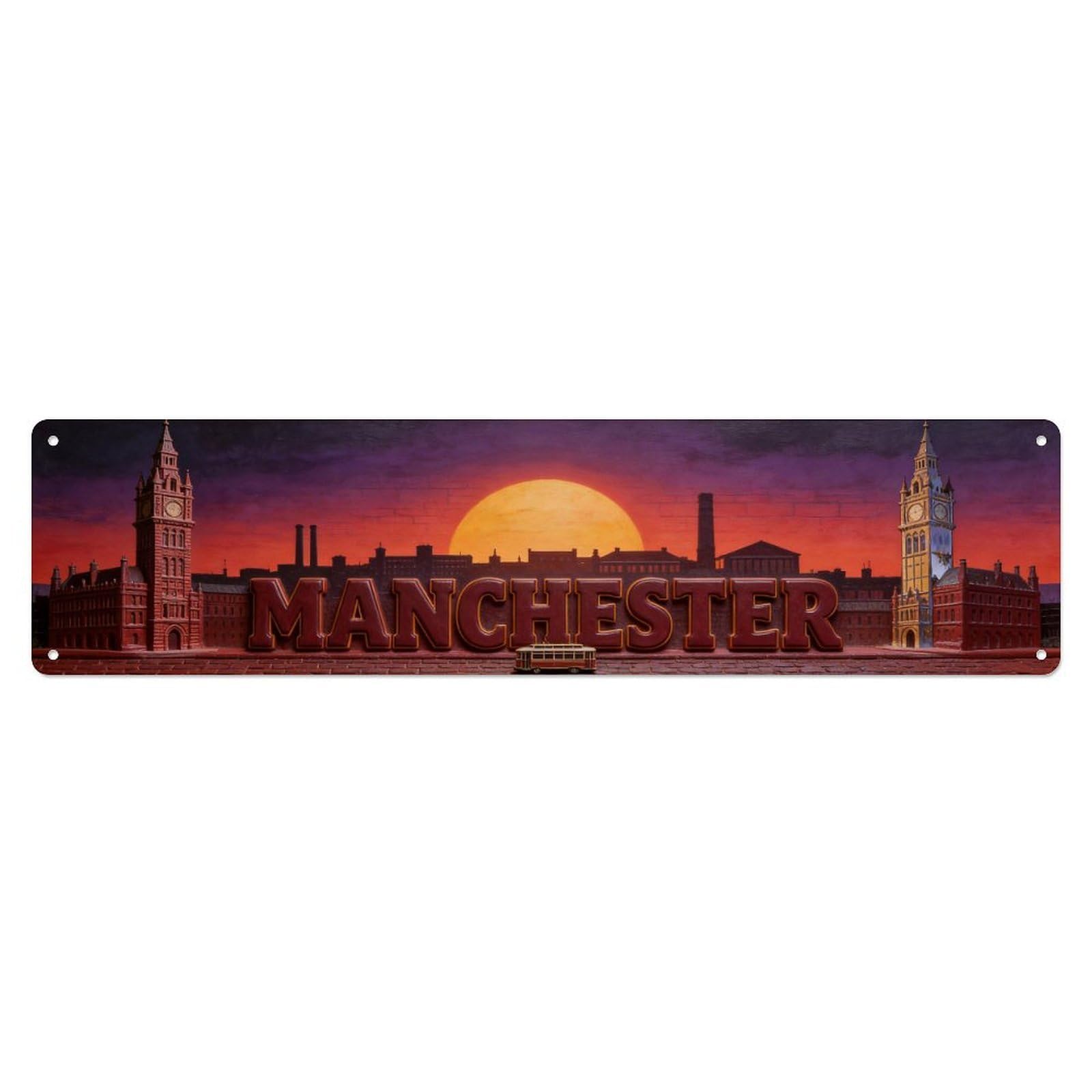 Okahys 4X16inch(10X40cm) Manchester England Retro Metal Tin Sign