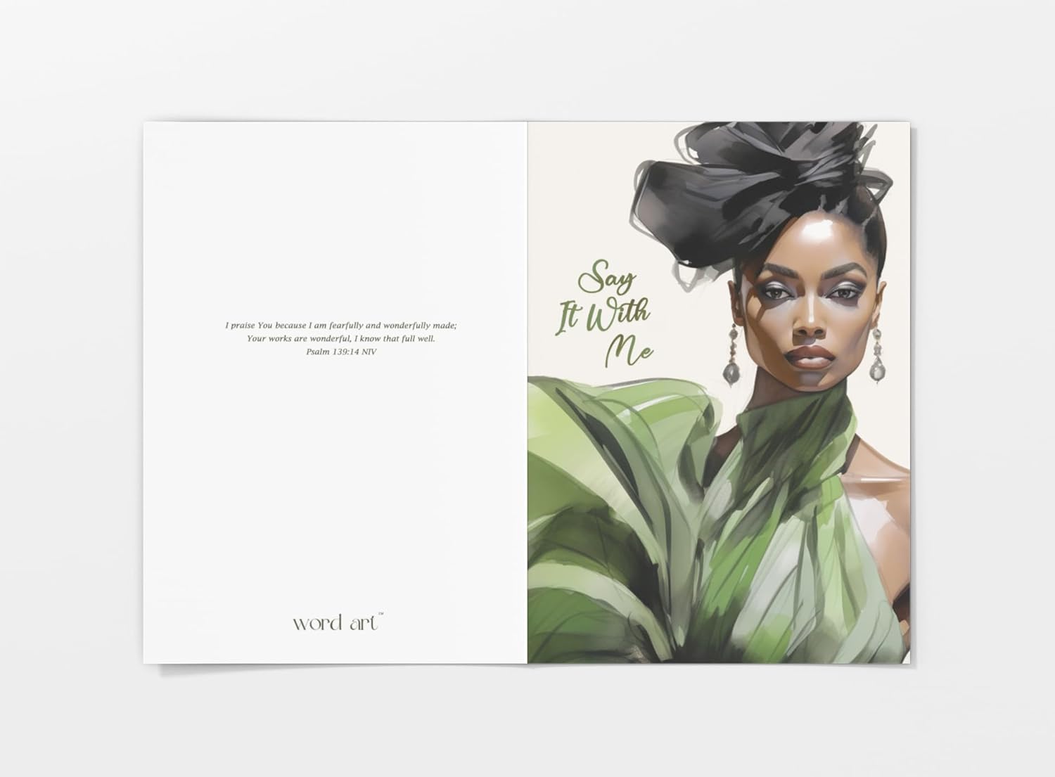 Greeting Cards - I DESERVE - African American Women, Motivational and Inspirational Black Girl Magic, Words of Affirmation (Green) - Image 3
