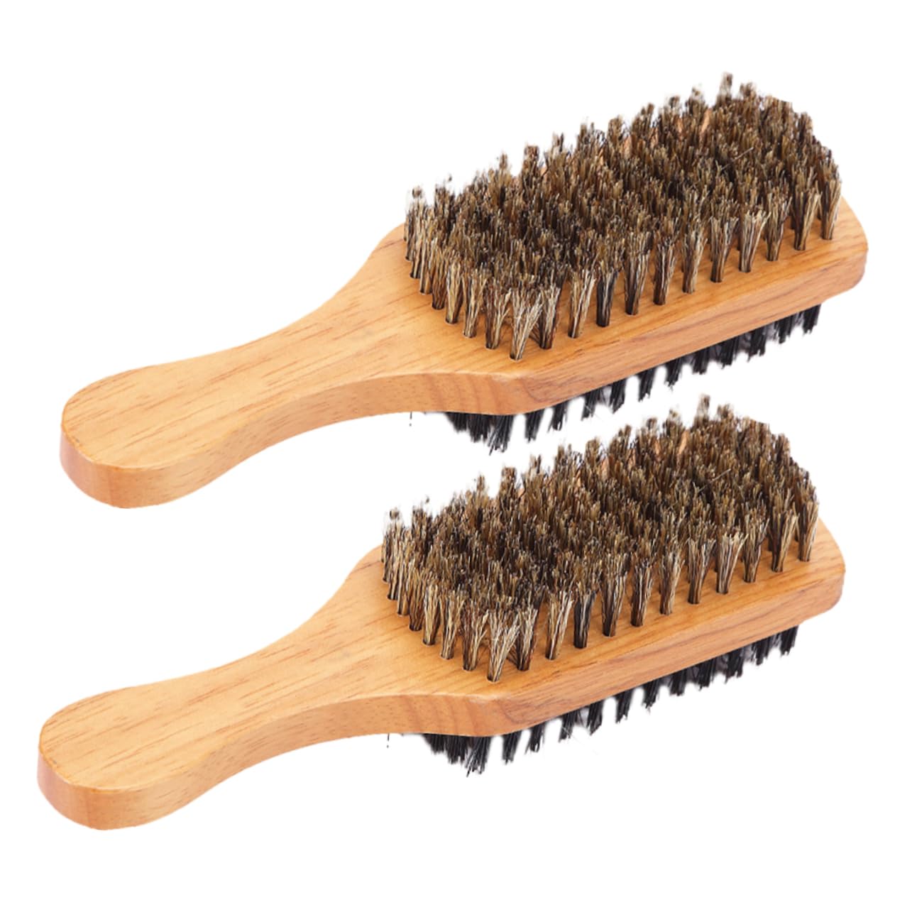 minkissy Travel Beard Brush 2pcs Men's Wooden Facial Hairbrush Soft Compact Styling Tool