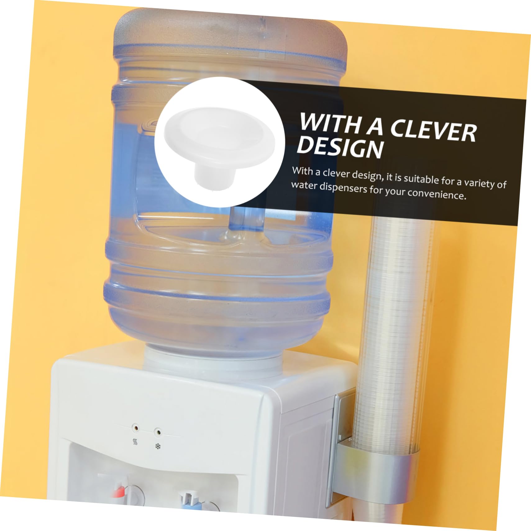 VILLCASE 4 Stück Zubehör für Wasserspender Wasserflasche Deckel Wasserspender Zubehör Universal Wasserflaschenverschluss wiederverwendbarer Wasserflaschendeckel Wasserfass pp Weiß