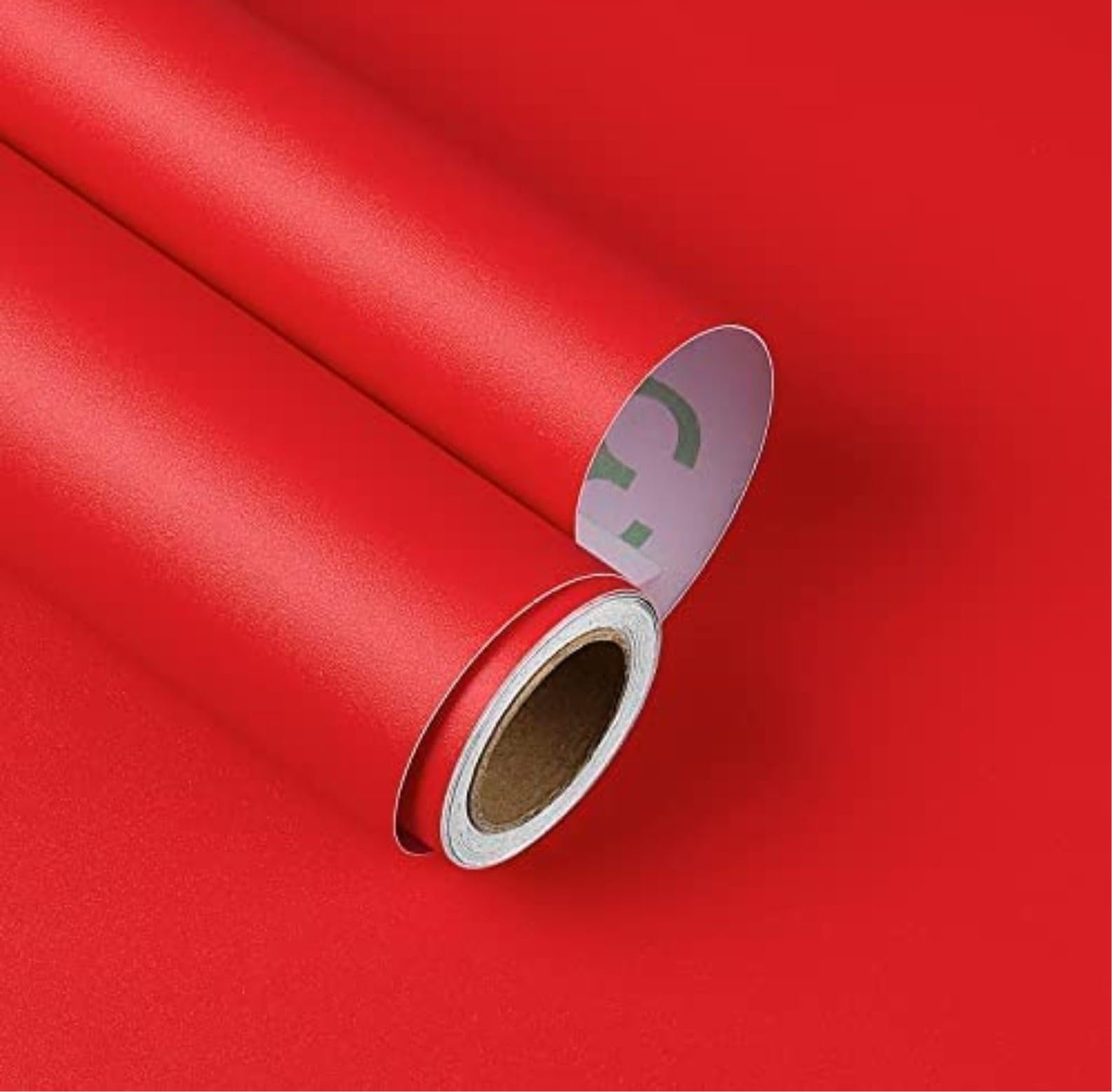ERATO Vinyl Matte Kicthen Cabinets Wallpaper Self Adhesive Removable Wallpaper (24"x240" Inch, Red Matte)