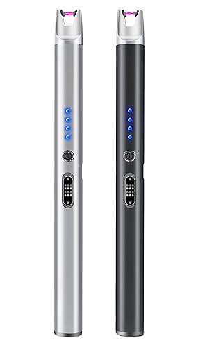 2 Pack Electric Candle Lighter USB Rechargeable Lighters Windproof Plasma