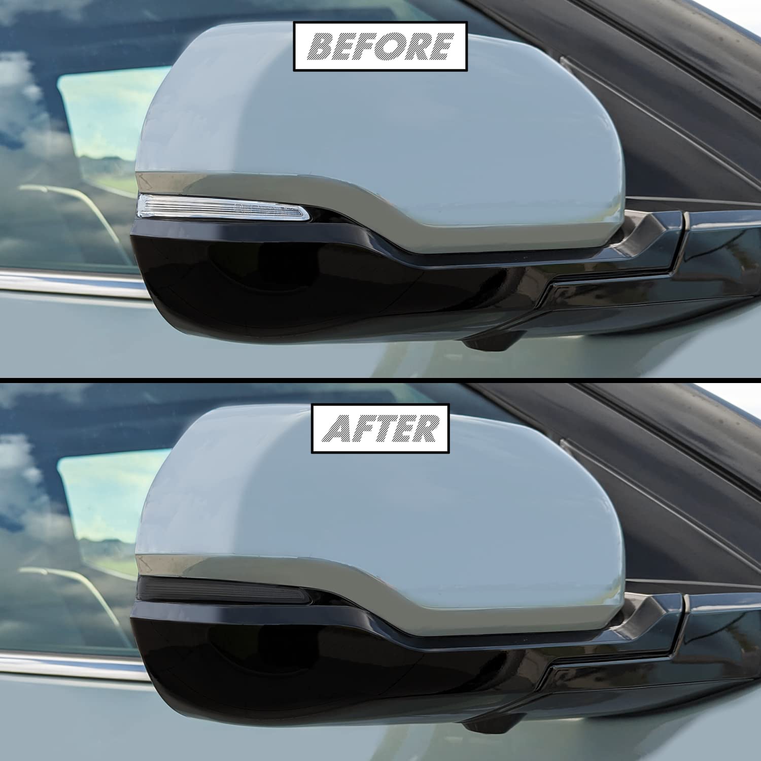 SlickMod PreCut Vinyl Smoke Tint for 2022-2023 Toyota Tundra Side Mirror (20% Dark Smoke, 6. Mirror Turn Signal)