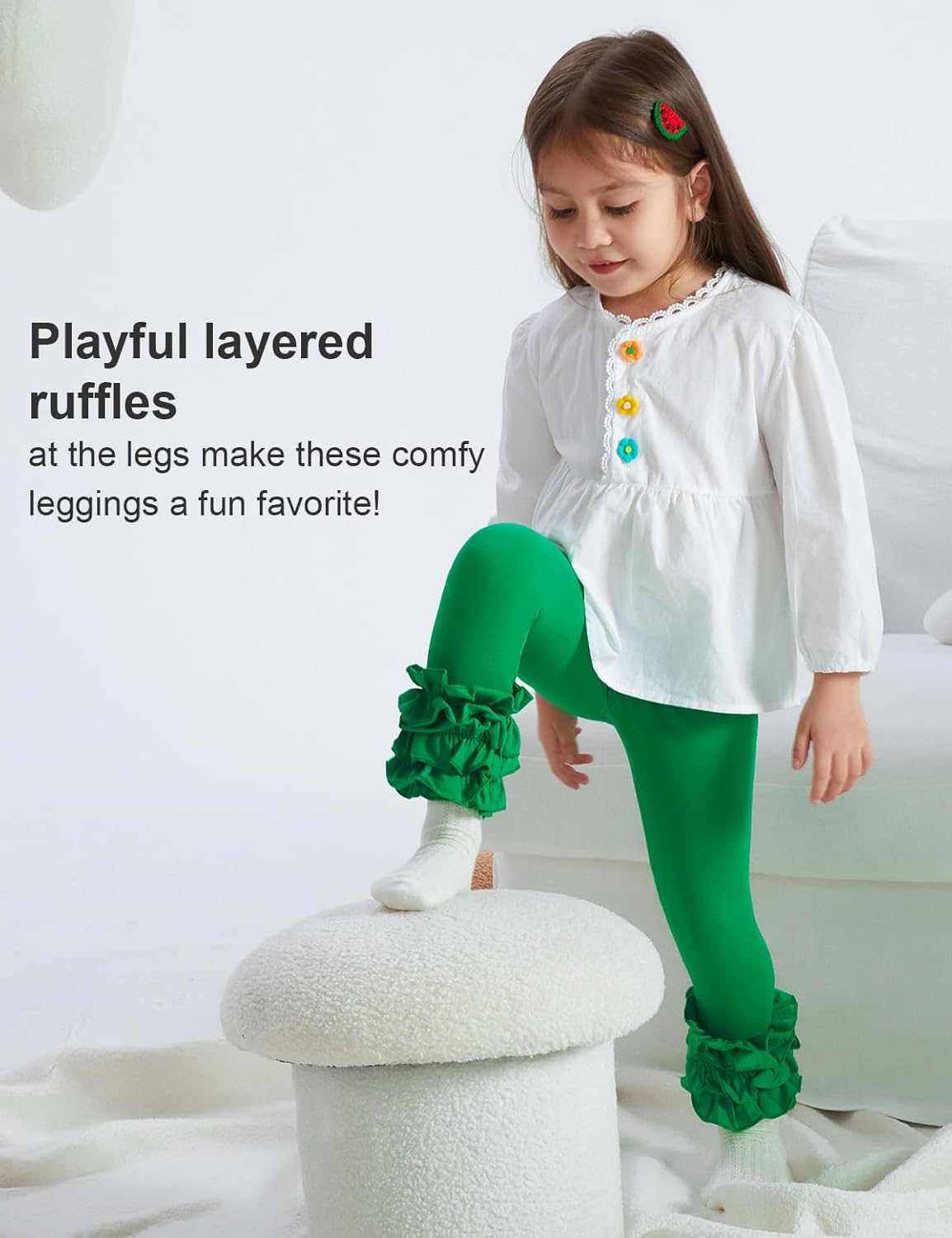 DIPUG Toddler and Baby Girls Leggings Ruffle Pants Little Kids Legging 6M-6T - Image 2