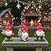 3er Pack Weihnachtswichtel Figuren, Gartenzwerge für Außen Weihnachten Deko, Gartendeko für Draußen Wetterfest Wichtel Figuren, Lustig Gartenzwerg Weihnachtsfiguren Harz, Geschenk für Balkon Rasen