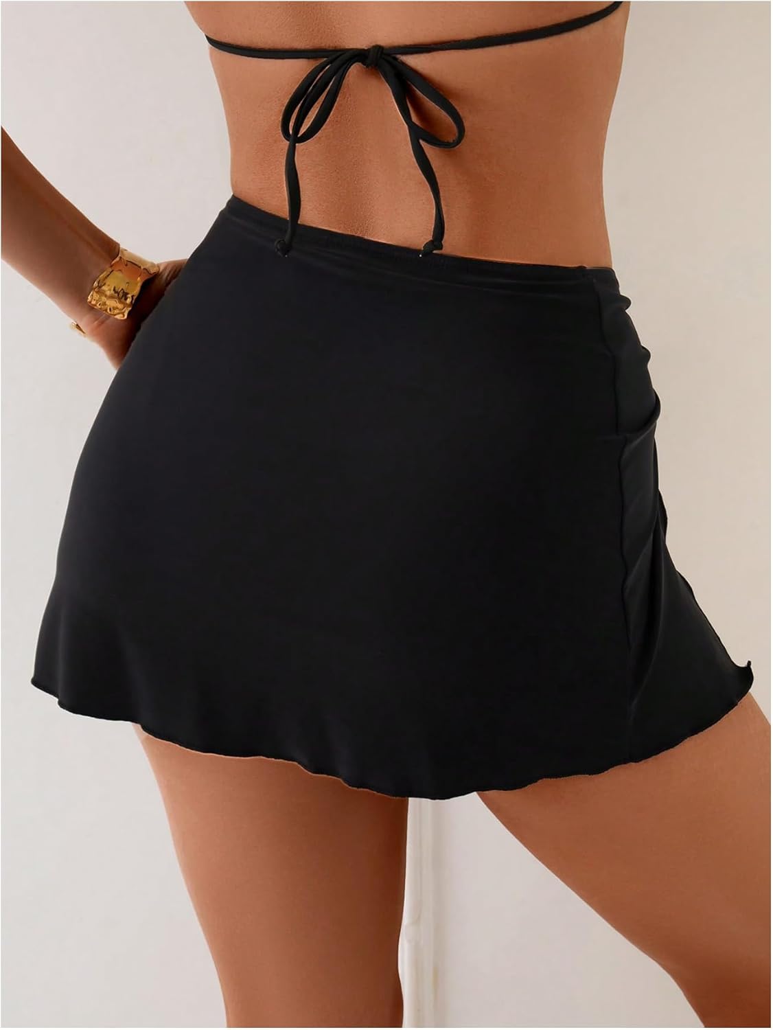 Women's Starfish Split Thigh Beach Skirt Skinny Vacation Bathing Suit Cover Up Skirts with Charm - Image 3