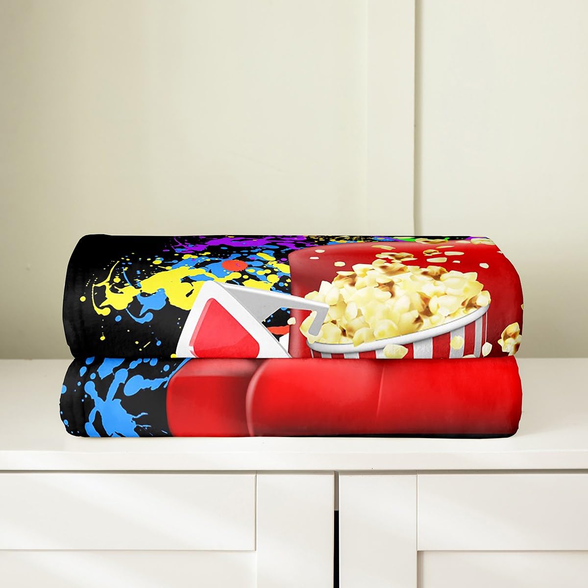 Coperta Cinema Tema Coperta Popcorn 100x150 Cm - Flanella Morbida Per