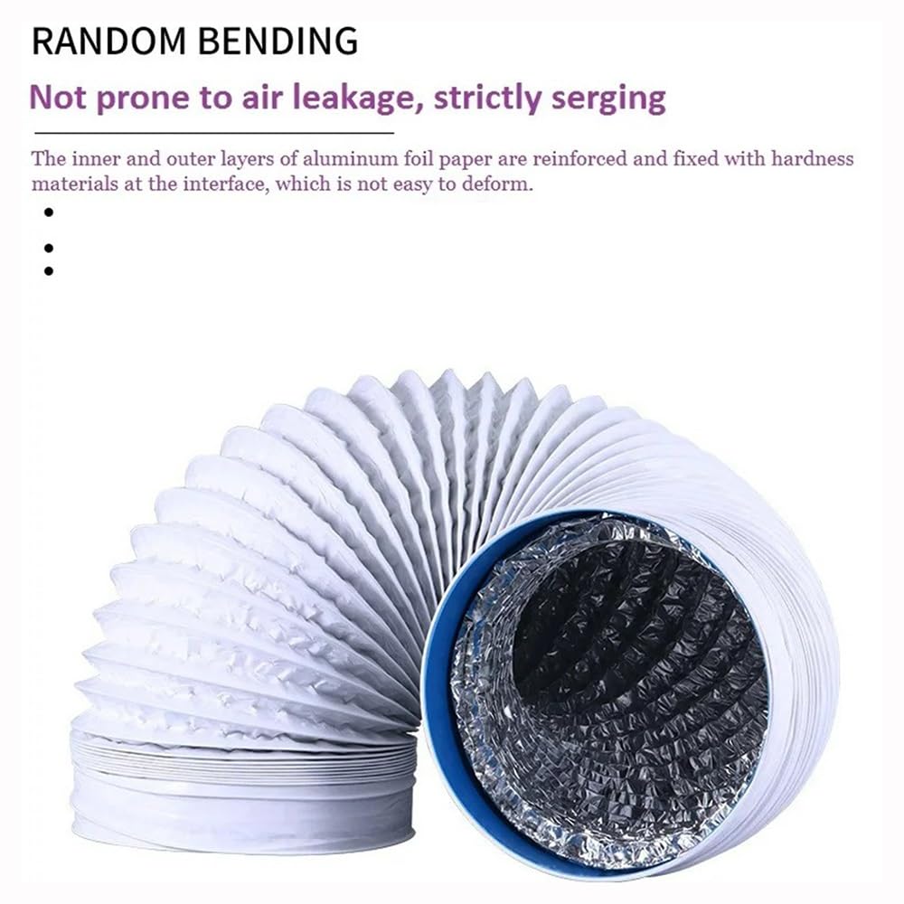 Conduttura flessibile in alluminio, tubo di ventilazione in PVC Tubo | For sostituzione prolunga condotto condizionatore d'aria portatile for aspiratore, tende da(150mm,1.5meter)