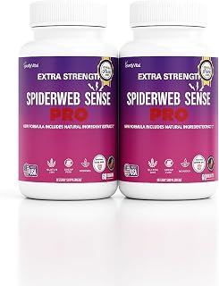 Spiderweb Sense Pro Extra Strength Dietary Supplement, Natural Energy & Focus Formula with Herbs, Vitamins & Minerals, 60 Tablets (2)