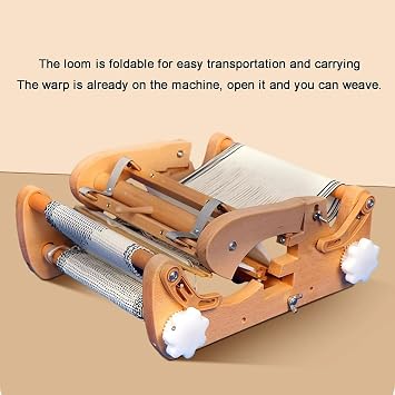 DIY Hand-Knitting Weaving Machine, Foldable Weaving Frame Loom, Adjustable Weaving Density, for Beginners, Craft Artist