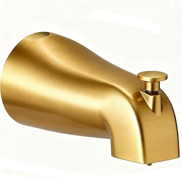 Slip Fit Tub Spout with Pull-Up Diverter for 1/2 inch Copper Tube, Brushed Gold