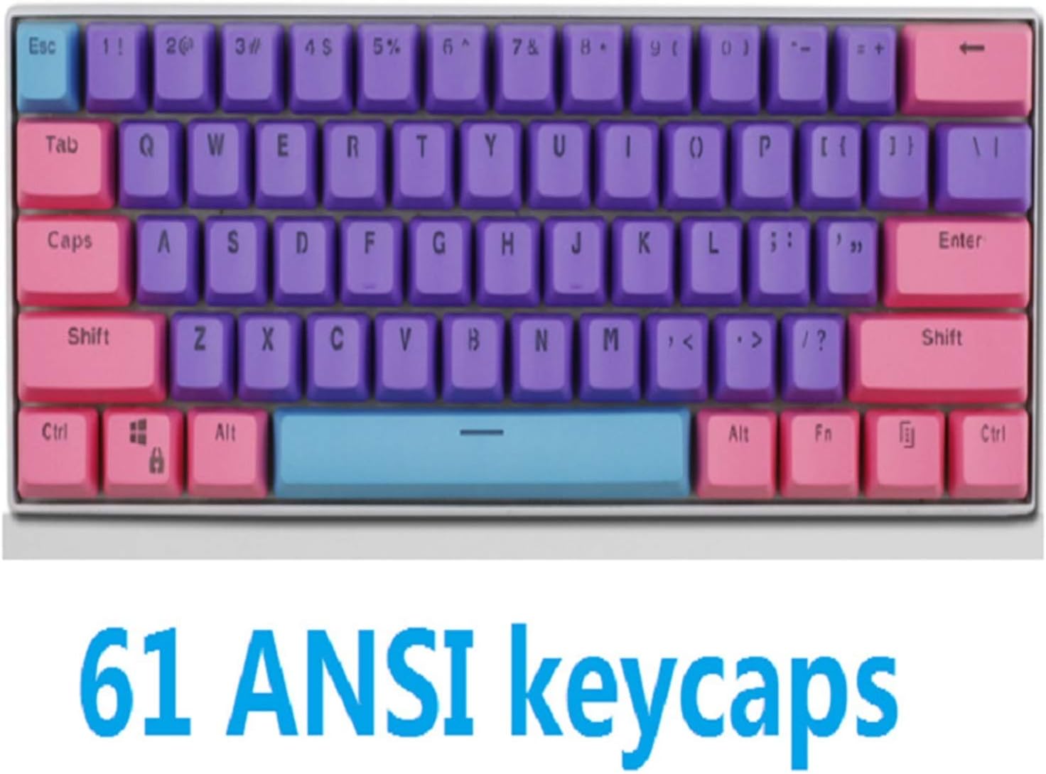 PBT Frosted Backlit Key Caps for 60% Layout Mechanical Keyboard Gh60 XD60 RK61 ALT61 Double-Shot Molding Keycap (Color : Model 7)