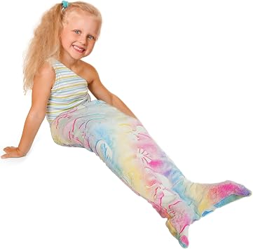 Kids Mermaid Tail Blanket,Luminous Mermaid Blanket Flannel Girls Toys Soft Sofa Sleeping Bag with Double Stitching 50 * 100cm Style 3