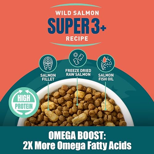 Miniatura 3 de SUPER3+ - Alimento seco crudo liofilizado para gatos, fortificado con aceite de pescado Omega, alto en proteínas, sin granos, soporte para alergias