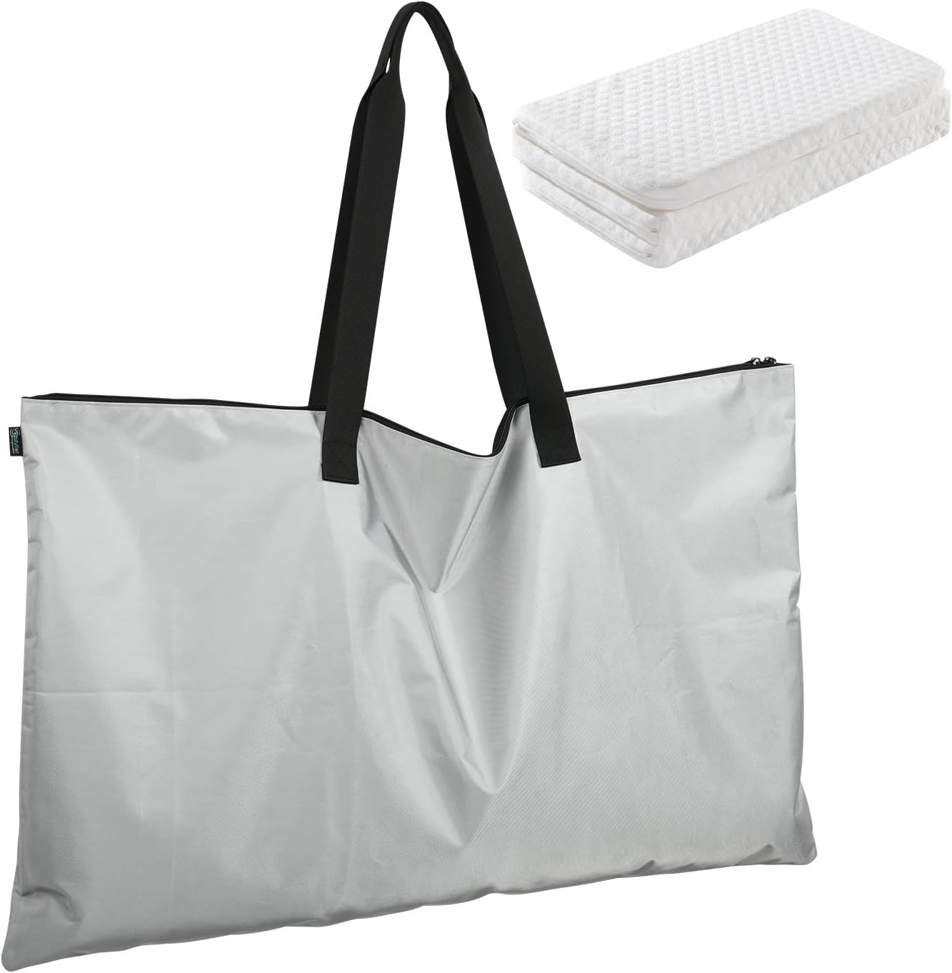 Beautyflier Storage Bag Compatible with hiccapop Tri-fold Pack and Play Mattress Pad, Carrying Bag for Playard Mattress for Pack and Play, Durable Nylon Travel Bag for Playard Mattress (Bag Only)