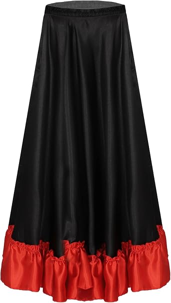 Big Girls Full Circle Long Dance Skirt Mexico Folklorico Belly Dancewear Spanish Swing Dress