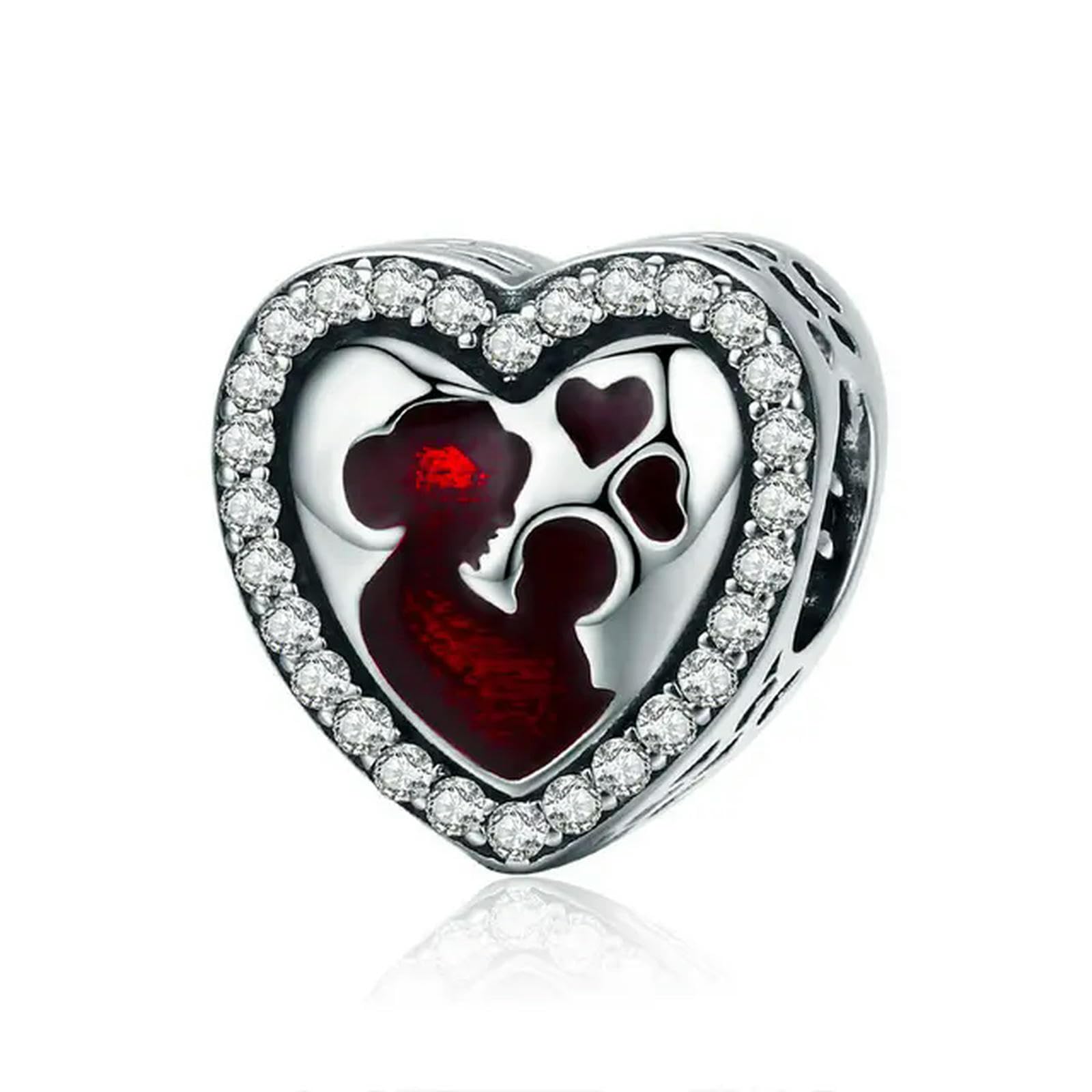 Bracciale Rigido Fai Da Te In Argento Sterling 925 Con Ciondolo A Forma Di Perlina Con Zircone Rosa Per Donna, Regalo Per La Festa Della Mamma