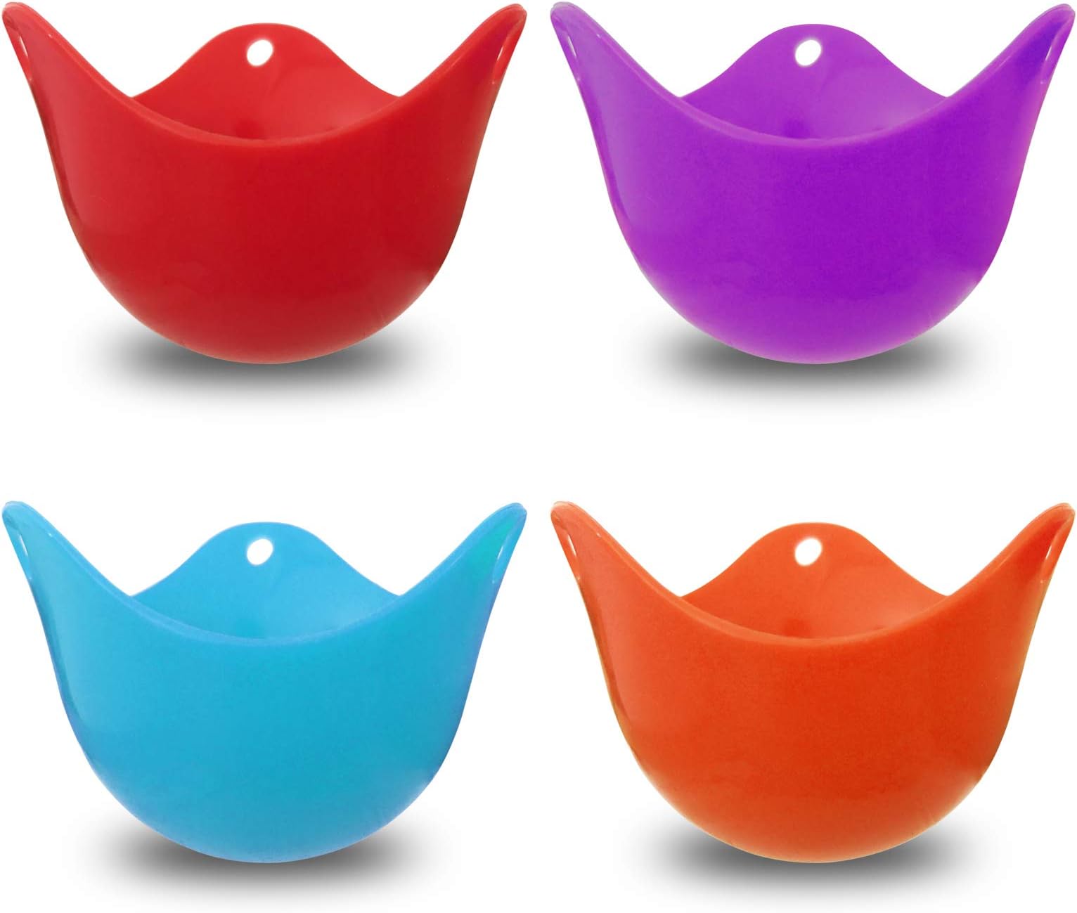 iGraver Egg Poacher Cups Egg Poaching Cups, Silicone Poaching Pods, Microwave or Stovetop Egg Cooker, Pack of 4