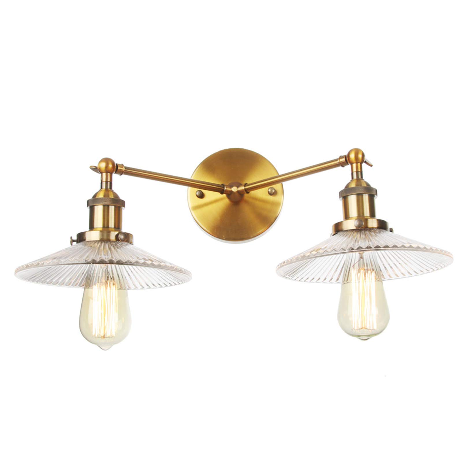 VDOQTLJT 2-Light Vanity Light Fixtures Adjustable Wall Lamps Modern Bathroom Mirror Lighting Round Glass Shade Sconces B Sconce(C)