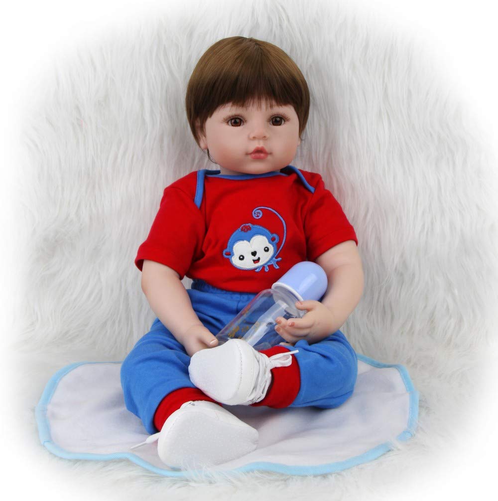 ZIYIUI Reborn Baby Dolls 50 cm Prawdziwe miękkie winylowe silikonowe realistyczne lalki maluch Realistyczne zabawki Reborn Baby Boy dla wieku 3+ (50 cm Reborn Lalki chłopca)