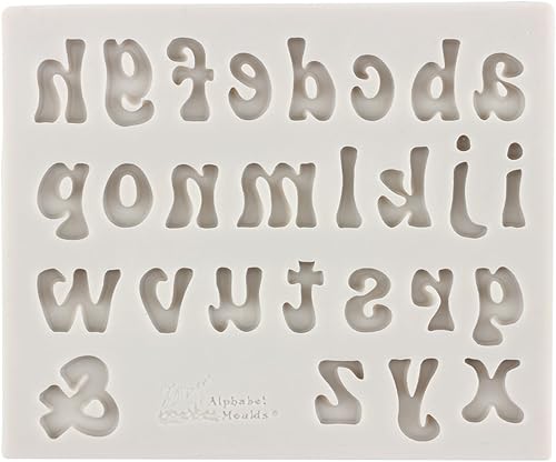 Miniatura 7 de Moldes de letras cubiertas de chocolate, fresas de silicona en mayúsculas y minúsculas con números alfabéticos para decoración de pasteles,