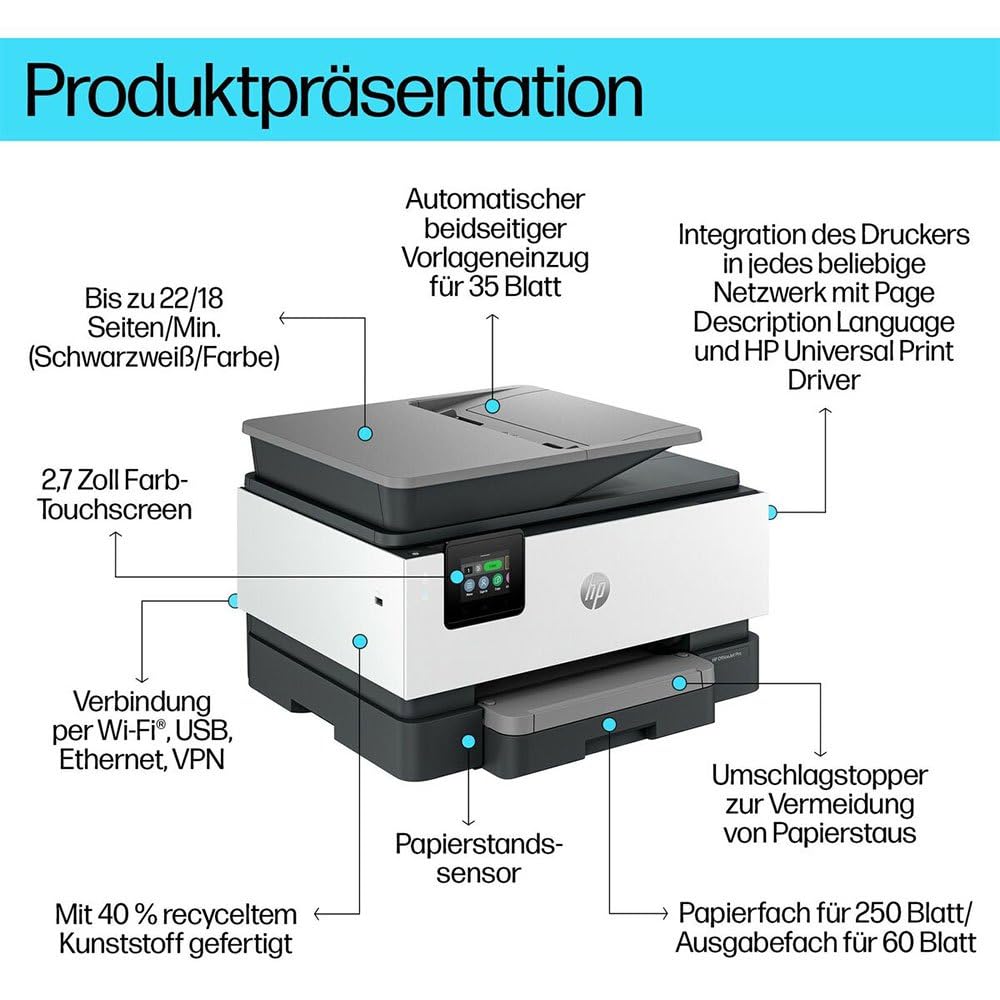 HP Officejet Pro 9120b All-in-One - Multifunktionsdrucker - Farbe - Tintenstrahl - Legal (216 x 356 mm)