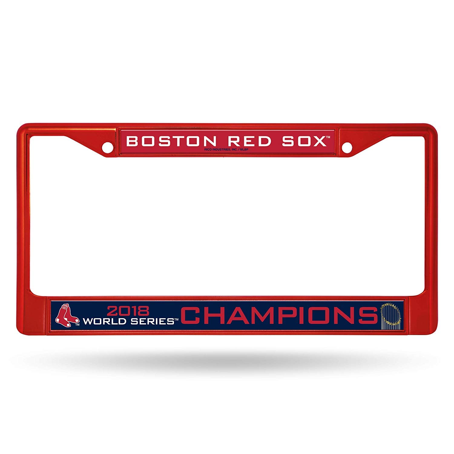 Boston Red Sox 2018 World Series Champions Color Chrome License Plate Frame (Red)