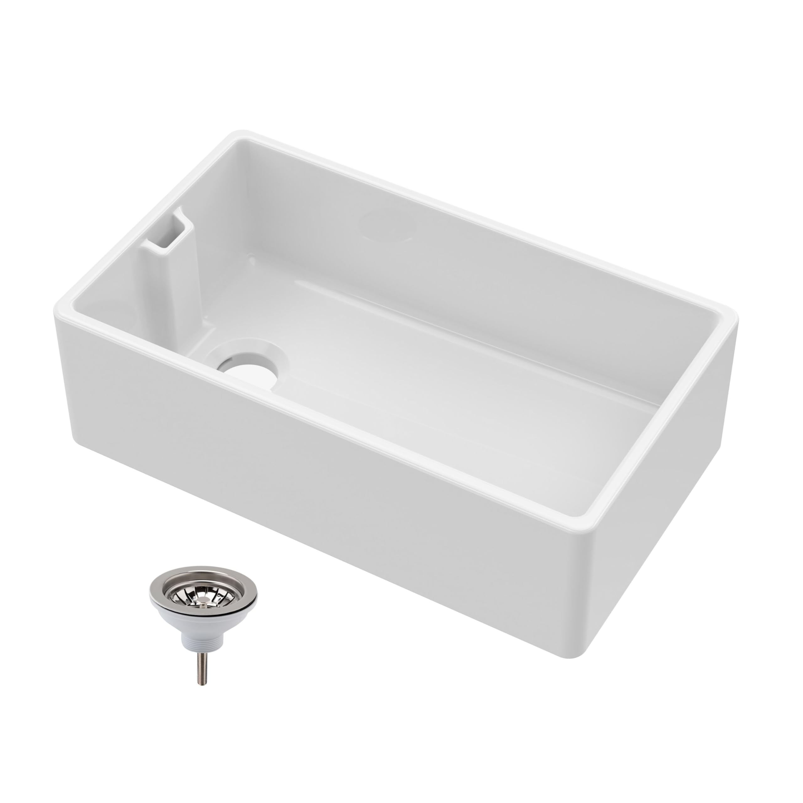 Balterley 1 Bowl Fireclay Belfast Kitchen Sink & Basket Strainer Waste, 795 X 460 X 254Mm