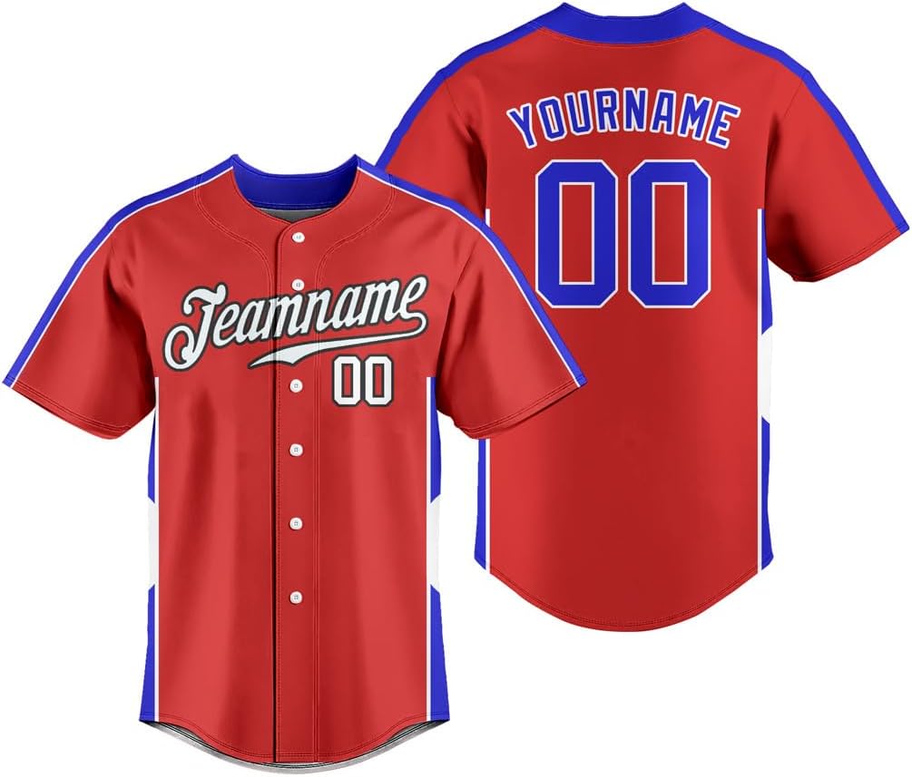 Custom Baseball Jersey Kids Adult Personalized Stitched/Printed Softball Shirt Sports Team Uniforms