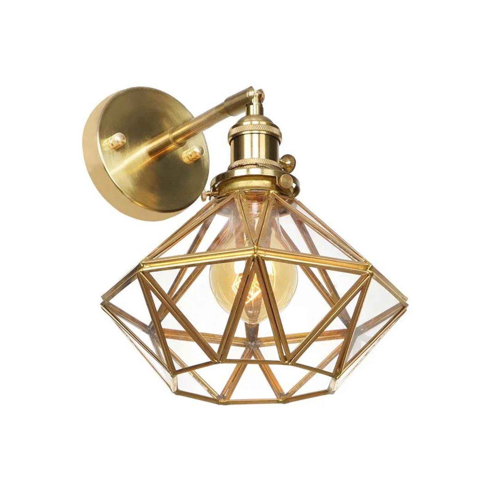 ZTCHSENZT Wall Sconces, Retro LED Wall Lights Switch Porch Stair Bathroom Mirror Light Loft Decor V-intage Copper Lamp Sconce Murale,F