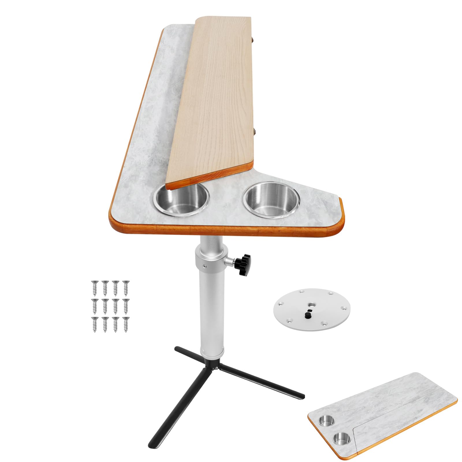 Mesa de comedor plegable para RV contra la falta de espacio con patas ajustables de aluminio