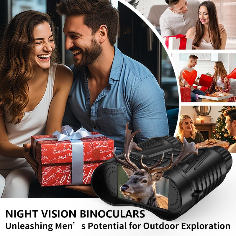 Binoculares de visión nocturna para adultos, gafas de visión nocturna 4K HD con grabación de video, para hombres, niños, día del padre, Navidad para aventuras nocturnas al aire libre, observación de 9