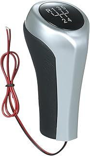 mewmewcat Botões Shifter,Botão de mudança de marchas LED Alavanca de cabeça de vara Alça de 5 velocidades para 1 3 5 6 Série M X1 X3 X5 E60 E61 E65 E83 E84 E90 E91 E92