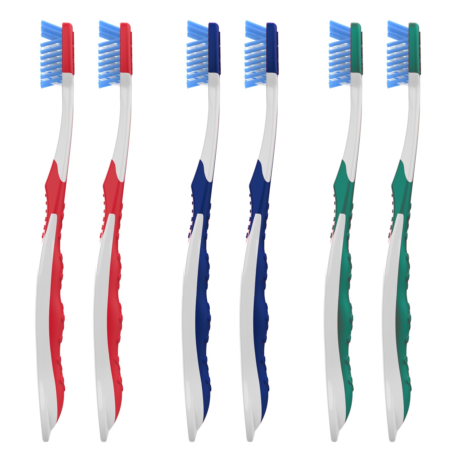 Fremouth Firm Toothbrushes, Ergonomic Handle, 6 Count