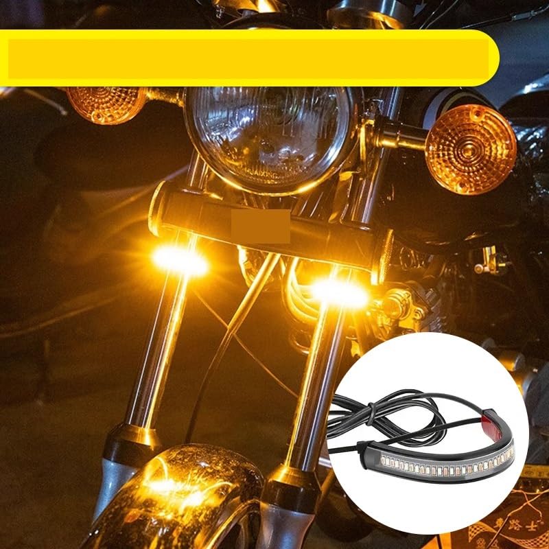 Clignotants moto ambre et feux de jour blanc 12V universels pour bande lumineuse 4pcs