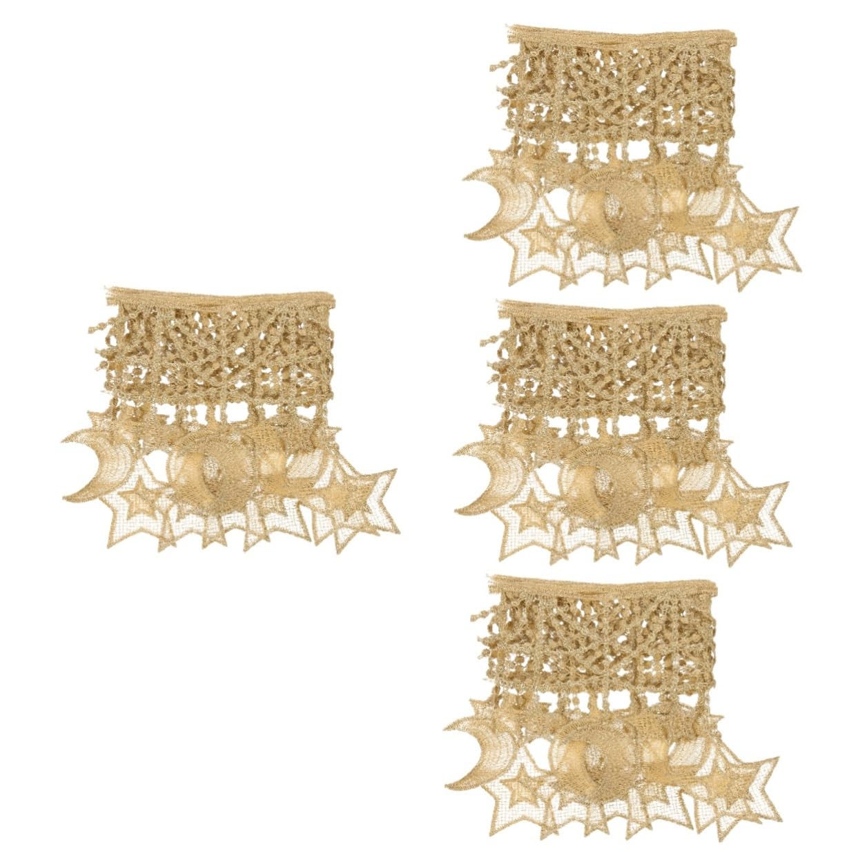 EXCEART 4piezas Cinta De Encaje Decorativa Para Manualidades Cinta De Encaje Para Ropa Estrellas y Para Proyectos De Costura y