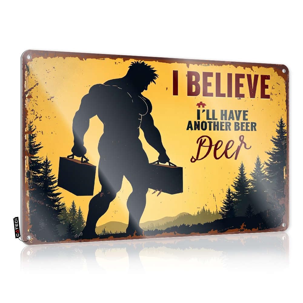 Fzfn Colour Decorations Camper Van Accessories Vintage Style | I Believe I'll Have Another Beer Premium Ideas Home Decor(30X40cm)