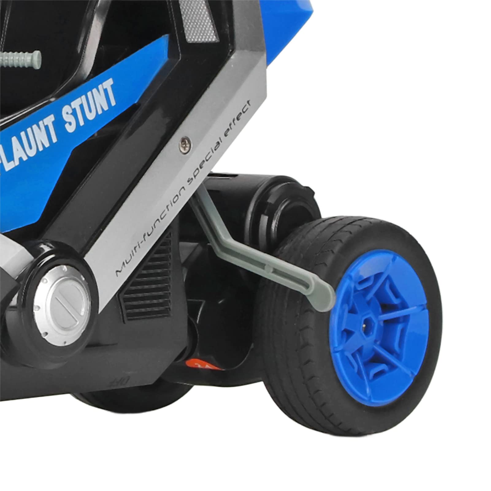 VGEBY RC Drift Moto, Échelle 1:8 Haute Vitesse 3 Roues Télécommande Stunt Moto pour Enfants Enfant pour Extérieur Intérieur(Bleu)