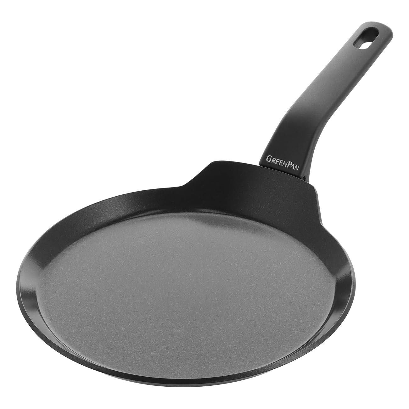 GreenPan 24cm Non-Stick Aluminium Open Pancake Pan for Fluffy Pancakes Induction Compatible Black