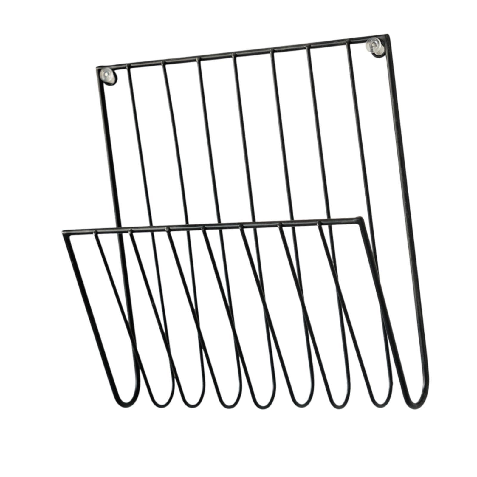 Bothyi Wall Mount File Holder Magazine Rack Iron Versatile Decorative Newspaper Holder Mail Organizer for Papers Documents Brochures, Black