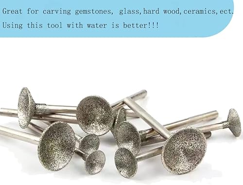 Miniatura 3 de Luo ke Fresas de diamante en forma de cuenco, brocas de diamante de 3/32 pulgadas para herramientas rotativas (paquete de 13)