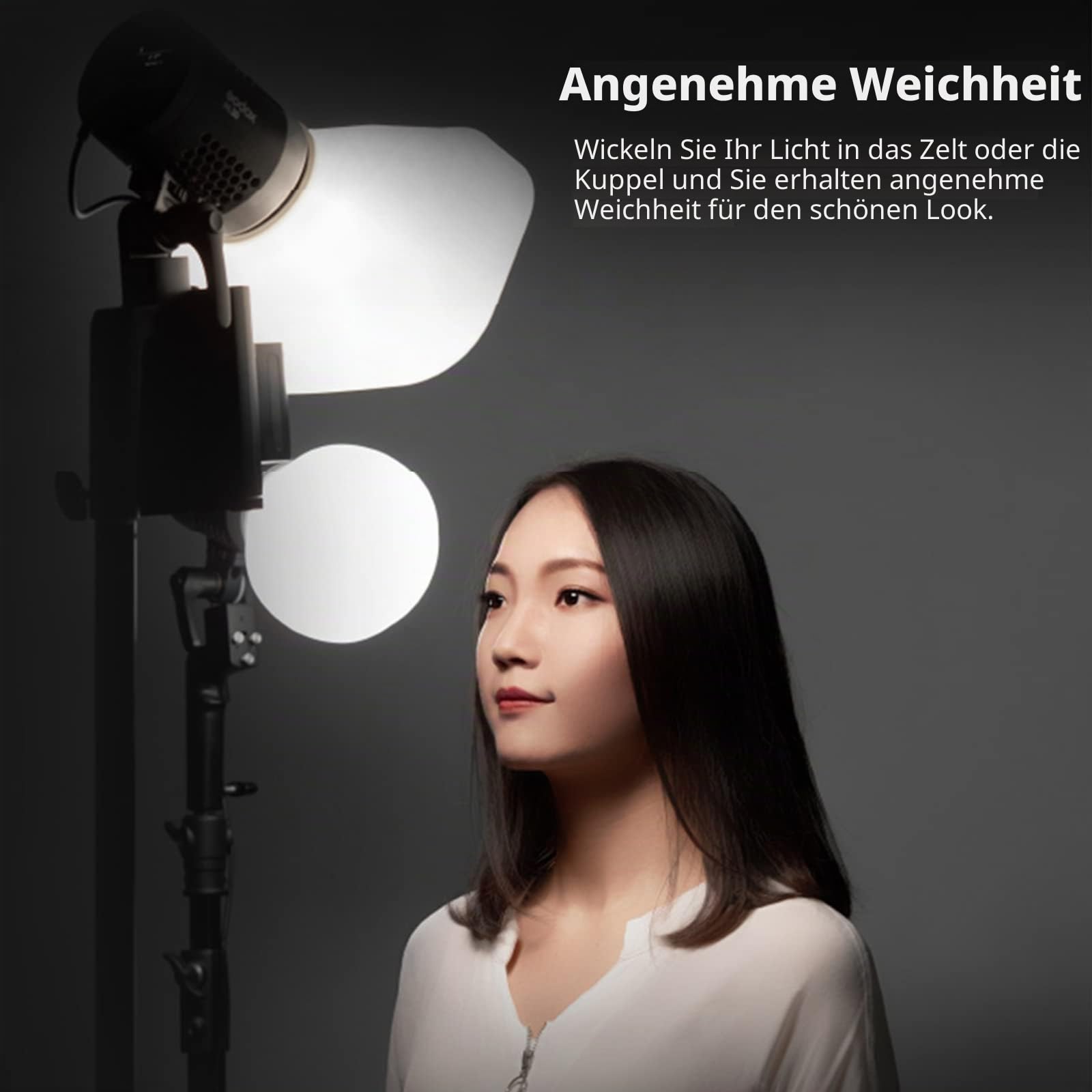 Godox ML-CD15 Diffuser Dome Kit, Folding Light Modifier Made of Silicone Material, Flash Light diffusers, Compatible with Godox V1, V860III V850III TT685II Bracket,AD200 AD200PRO,V1PRO and ML30 ML60