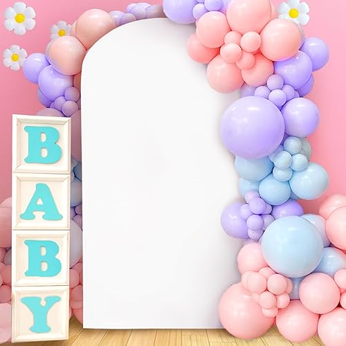 Miniatura 1 de MODFUNS Cubierta de arco de elastano de 7.2 pies, cubierta de arco de boda, cubierta de arco blanco, cubierta de telón de fondo de tela Chiara,