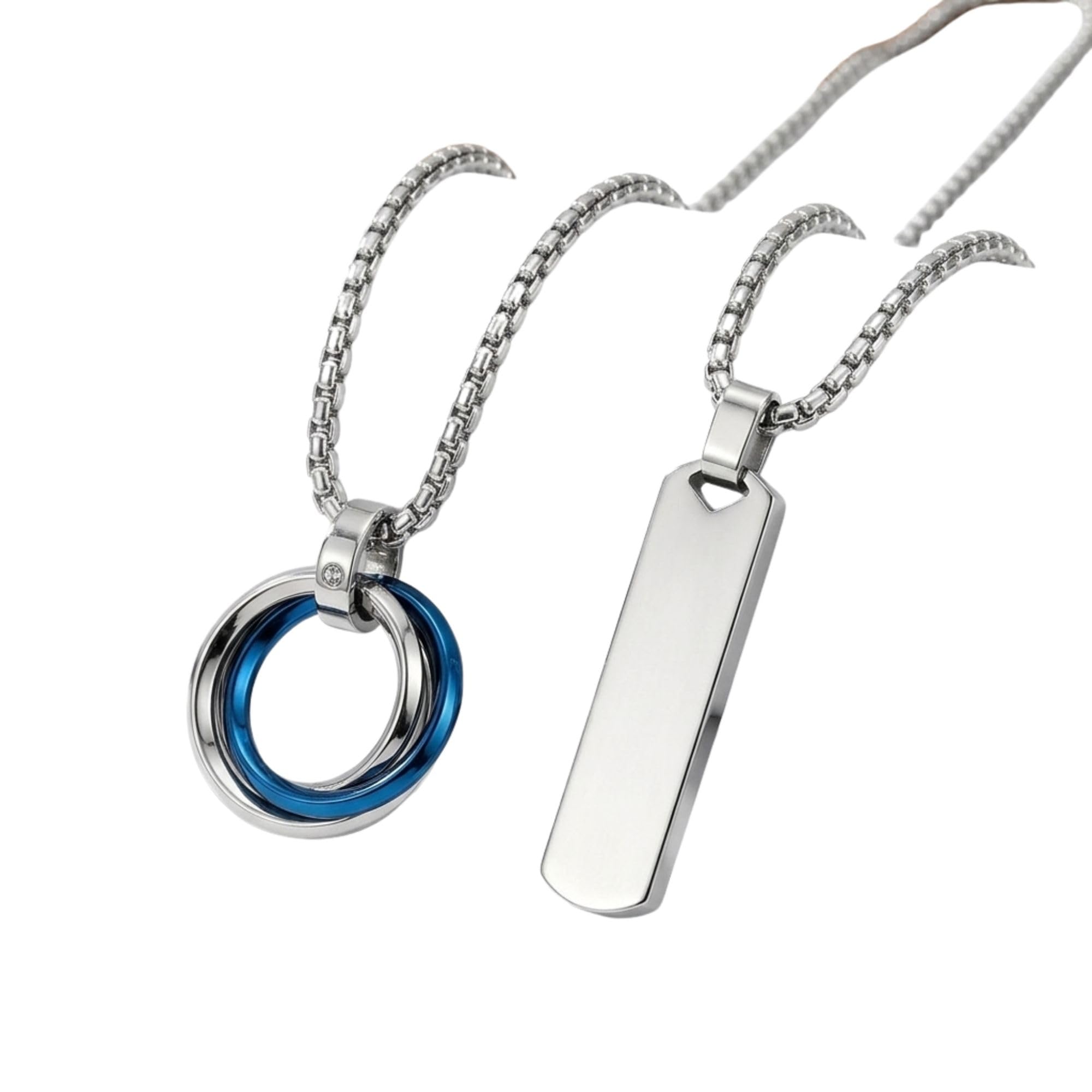 Stainless Steel Midnight Charisma Locket Neck Chain for Men | Set of 2 Stylish Pendant Necklace | Men's Jewellery Black Stainless Steel Chain For Men | Valentine Gift-image-8