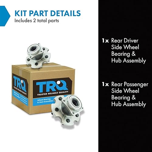 Miniatura 696 de TRQ Juego de 2 rodamientos de rueda delantera y conjunto de cubo compatible con Ford Mustang 2005-2007 2005-2014