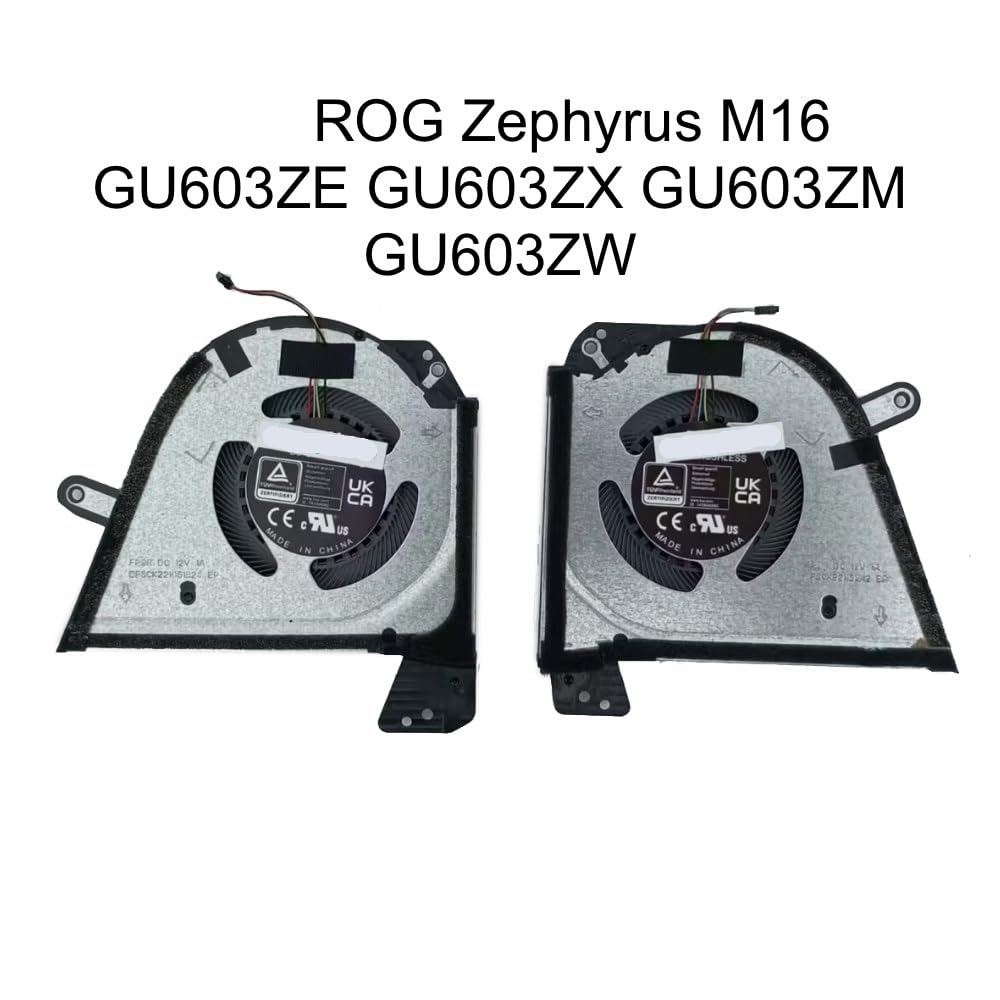 Ventole di Raffreddamento CPU GPU per ASUS ROG Zephyrus M16 GU603 GU603ZM GU603ZE ZW GU603ZX Ventola di Raffreddamento per Laptop 13NR08R0T02111 13NR08R0T03111(CPU GPU Both)