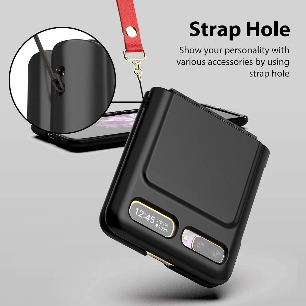 araree AERO Flex Black Rugged Stylish Cover Compatible with 2020 Samsung Galaxy Z Flip Unique Hinge Full Protective (TPU) with Hard Protective Body(PC) Case