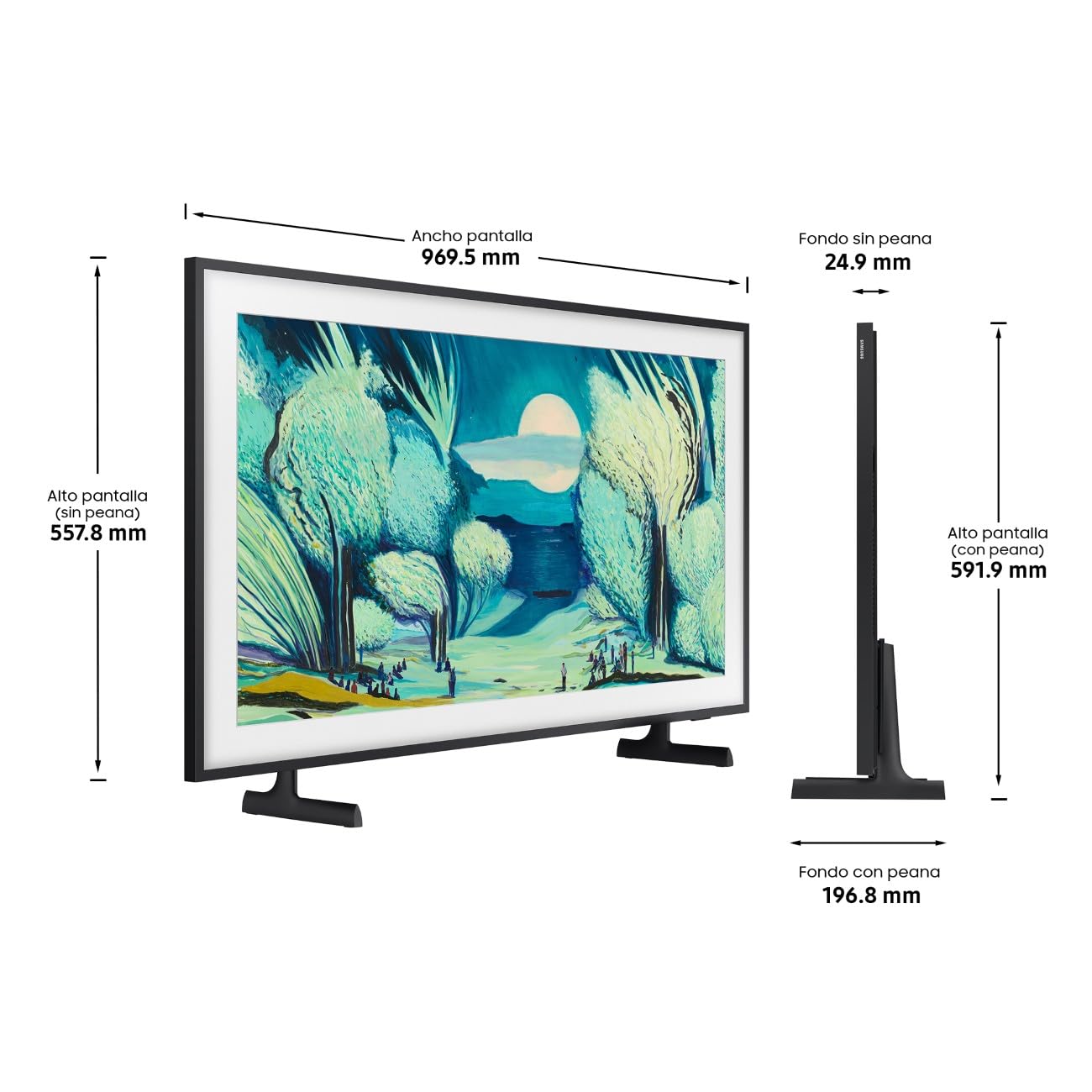 Samsung TV 43 Pulgadas The Frame LS03F 4K Smart TV, Galería de Arte con Display Mate, Marcos Intercambiables, 100% Volumen de Color con Quantum Dot y Cable Casi Invisible con One Connect