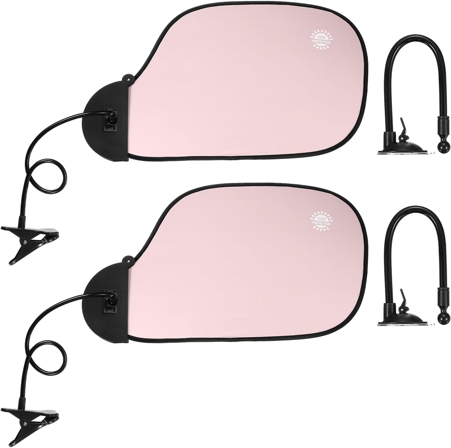 PATIKIL 2Pcs Desk Shade, 22.8" Adjustable Cubicle Shade with Suction Cup and Clip Portable Foldable Cubicle Light Shield for Block Overhead Light Privacy Glare Reduction, Pink